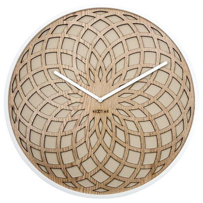 Nextime nextime klok 3149be sun large, ø50 cm, wall, beige