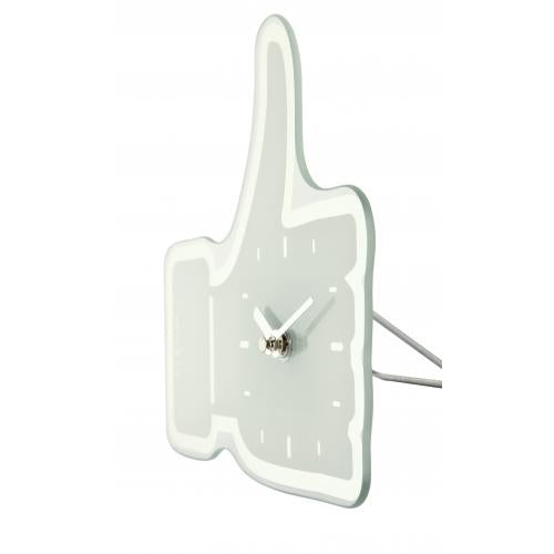 Nextime klok 5185wi mini thumbs up, 20.5x21 cm, wall, white silver