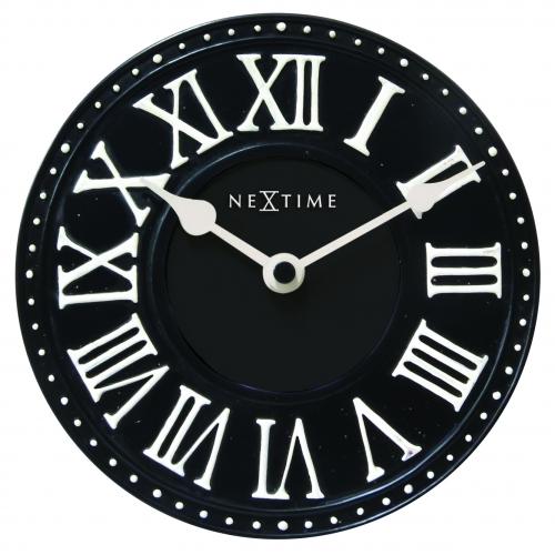 Nextime nextime klok 5187zw london table, ø16 cm, wall, black white