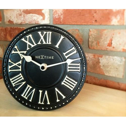 Nextime nextime klok 5187zw london table, ø16 cm, wall, black white