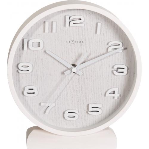 Nextime nextime klok 5192wi wood wood small 22x20 cm, wall, white