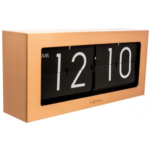 Nextime nextime klok 5198co flip, 16,7x36 cm, flip-over, copper black