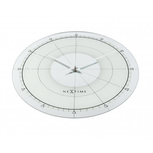 Nextime nextime klok 8125 fancy round, ø43 cm, wall, white silver