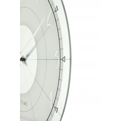 Nextime nextime klok 8125 fancy round, ø43 cm, wall, white silver