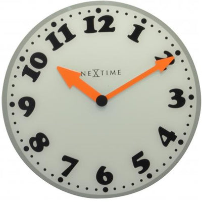 Nextime nextime klok 8152 girl, ø43 cm, wall, white gray black orange