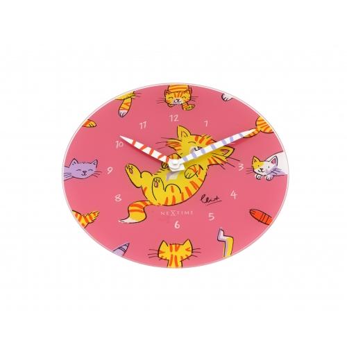 Nextime nextime klok 8810 tickle my tummy, ø30 cm, wall, pink multi-color