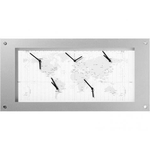 Nextime nextime klok b1009065 time zone, 39x90 cm, white silver