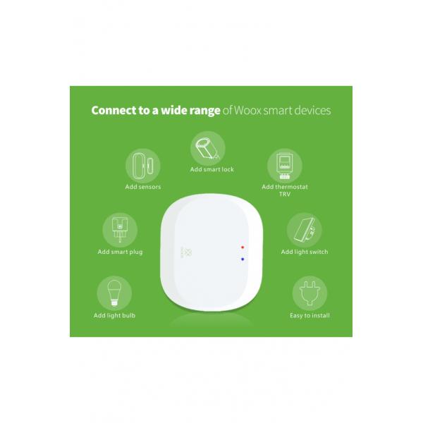 Woox woox r7070 wireless gateway, wifi 2.4 ghz, zigbee 3.0, max 50 woox devices, 10-30m, usb-power