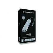 Conceptronic donn02g 6-in-1 multifunctional usb hub adapte, usb 3.2 gen 1 type-c, hdmi, 5 gbps, alu - afbeelding 3