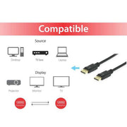Equip 119253 display port cable, displayport 1.4, 8k 60hz and 4k 120hz, hdr, 3m, black - afbeelding 4