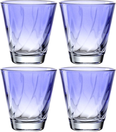 Leonardo twist drinkglas 215ml blauw - set 4