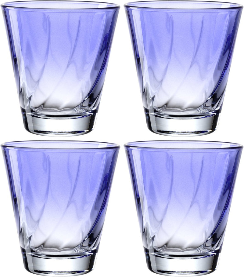 Leonardo twist drinkglas 215ml blauw - set 4