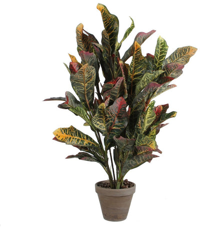 Mica decorations croton kunstplant in bloempot stan - h73 x ø40 cm - bont