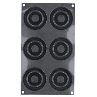 Patisse donutvorm 6 vaks 29x17 cm zwart siliconen