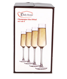 Daily home champagne glas set van 4 | 6 stuks
