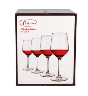 Daily home wijnglas 480ml set van 4 | 6 stuks