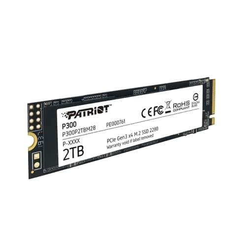 Patriot patriot p300p2tbm28 p300 ssd, 2tb, m.2 2280, pcie 3x4, nand, hmb cache, 2100 1650 mb s, 290k iops