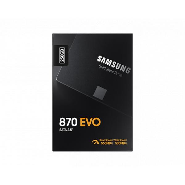 Samsung mz-77e250b 870 evo ssd, 250b, 2.5 , sata-3 6 gbps, 3d v-nand, 512 mb ddr4, 560 550 mb s