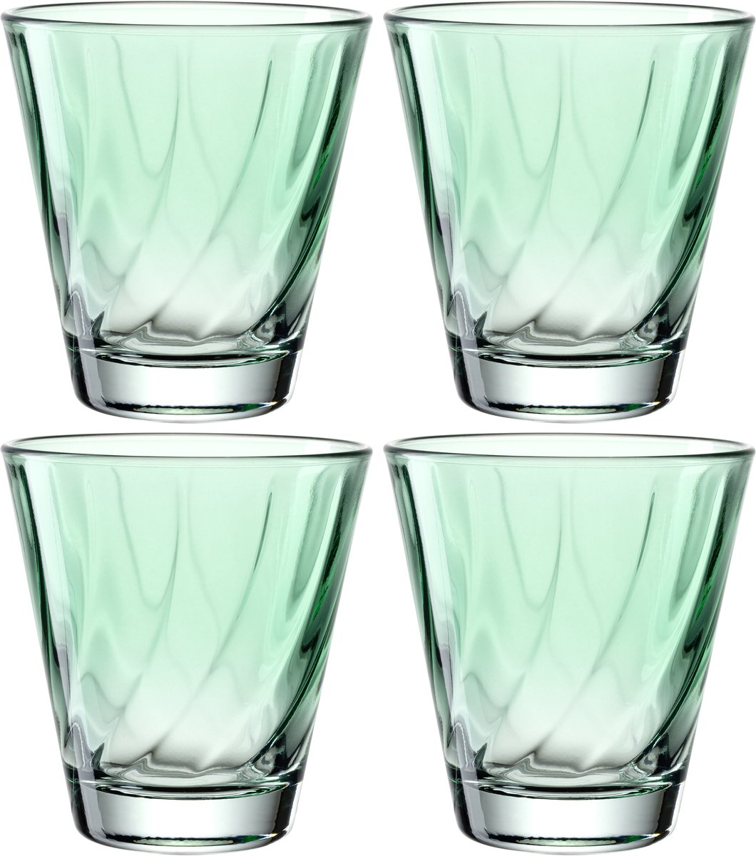Leonardo twist drinkglas 215ml groen - set 4