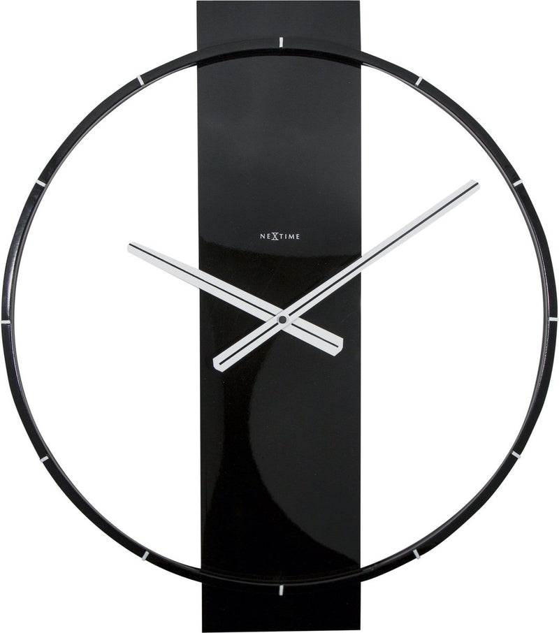 Nextime carl – wandklok – 50.8 × 58.2 × 4.3 cm – hout staal – zwart