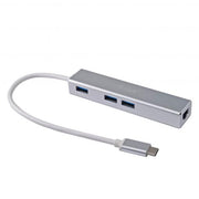 Equip 133481 usb-c to 3-port usb 3.0 hub with gigabit adapter - afbeelding 1