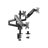 Equip 650134 17 -27 triple monitor desk mount bracket, clamp, 21 kg, 75 x 75 mm, 100 x 100 mm - afbeelding 1