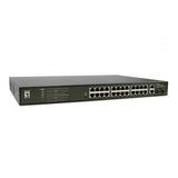 Levelone gep-2821 28-port gigabit poe switch, 24x poe outputs, 2x gigabit rj45, 2x gigabit sfp, 1u - afbeelding 1