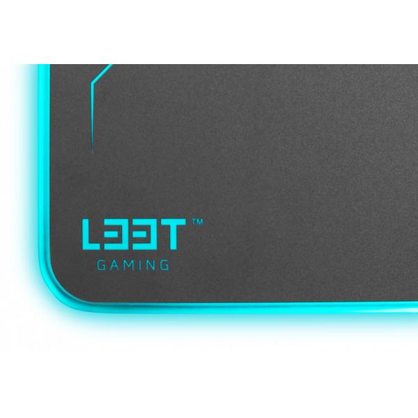 L33t gaming l33t gaming 160378 kvennavagn rgb hard gaming mat w qi charge, 355 x 255 x 5.8 mm, black