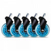 L33t gaming 160529 3inch rubber casters, blue, 5pcs