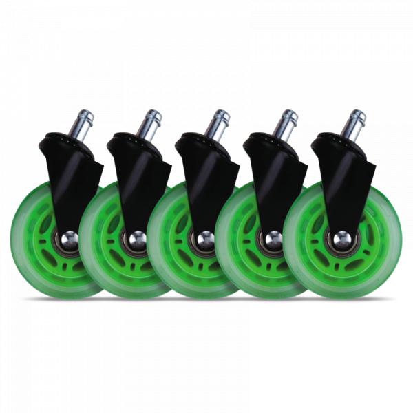 L33t gaming l33t gaming 160531 3inch rubber casters, green, 5pcs