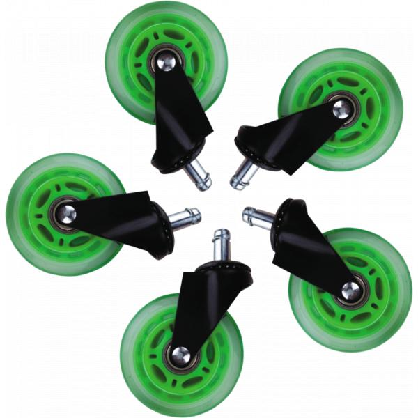 L33t gaming l33t gaming 160531 3inch rubber casters, green, 5pcs