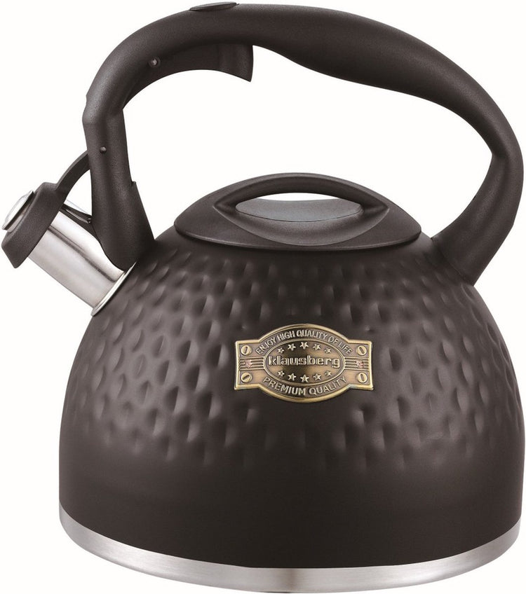 Klausberg kb-7643 - fluitketel - 3 liter - rvs - alle warmtebronnen - zwart