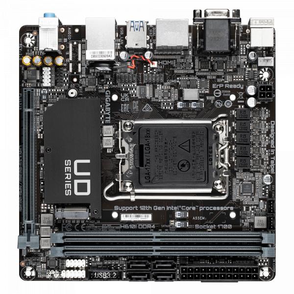 Gigabyte gigabyte h610i ddr4 h610i ddr4, mini-itx, intel, lga 1700, ddr4 dimm, 64 gb, m.2, tpm, gblan