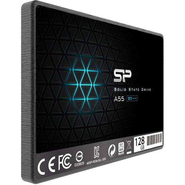 Silicon power silicon sp128gbss3a55s25 ace a55 ssd, 128gb, 7mm 2.5inch, sata3, 3d nand, slc cache