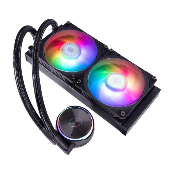 Cooler master cooler mly-d24m-a23pz-r1 pl240 flux, 240mm radiator, 120mm x2, 0-2300 rpm ± 10%, rgb led