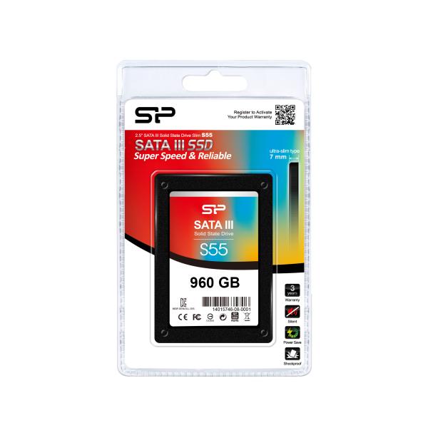 Silicon power silicon sp960gbss3s55s25 slim s55 ssd, 960 gb, 2.5 , sata3, 6 gbit s, slc, blue