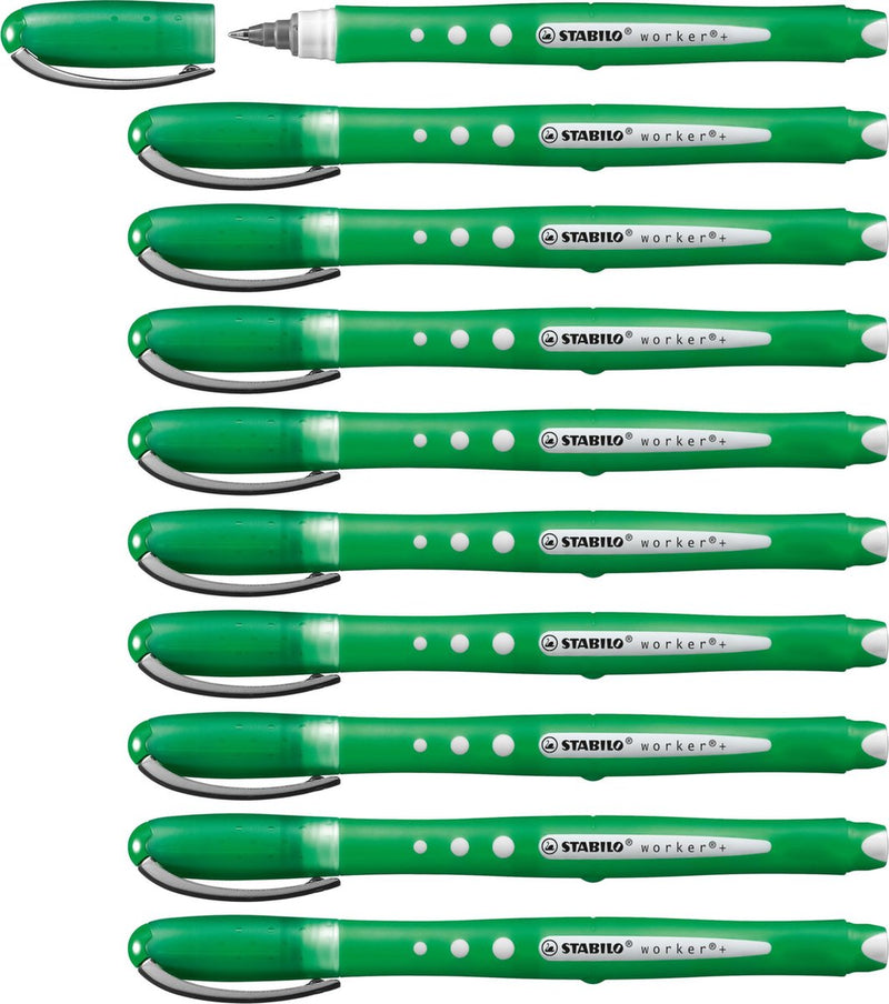 Stabilo worker+ colorful - rollerball 0,5 mm groen - doos 10 stuks
