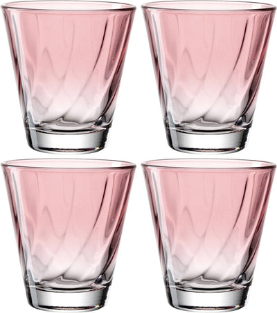 Leonardo twist drinkglas 215ml rood - set 4