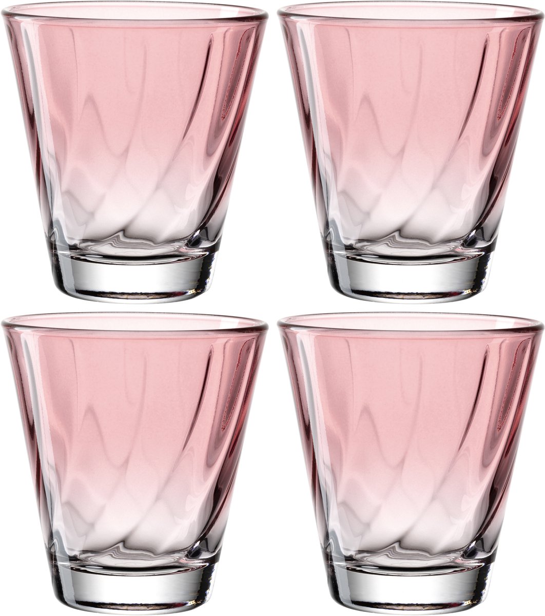 Leonardo twist drinkglas 215ml rood - set 4