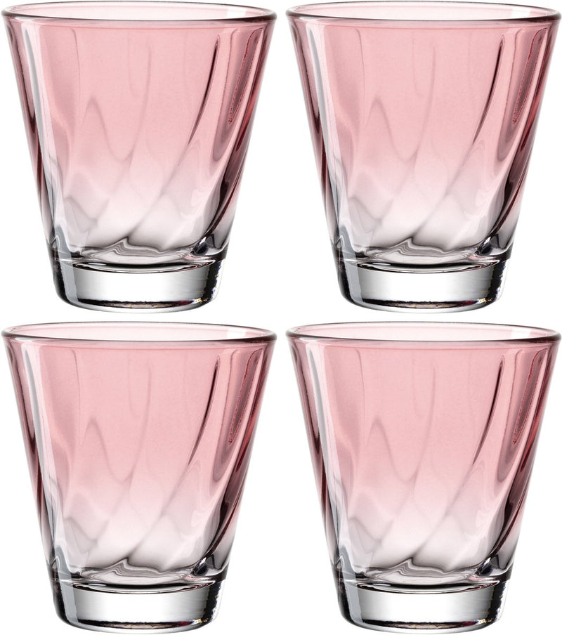 Leonardo twist drinkglas 215ml rood - set 4