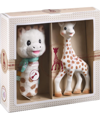 Sophie de giraf sophiesticated cadeauset - baby speelgoed - knijprammelaar - kraamcadeau – babyshower cadeau - 4-delig