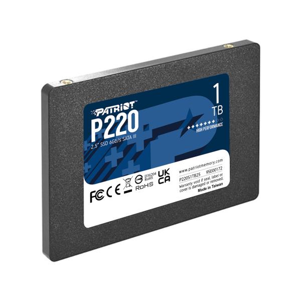 Patriot p220 1 tb ssd (zwart, sata iii 6 gb s)