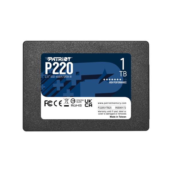 Patriot p220 1 tb ssd (zwart, sata iii 6 gb s)