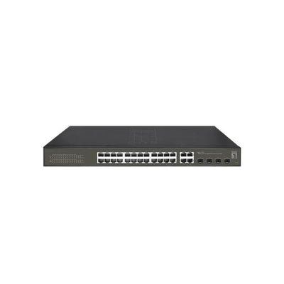 Levelone levelone ges-2128p hilbert 28-port gigabit poe lite managed switch, 24x poe, 380w, 4x sfp rj45