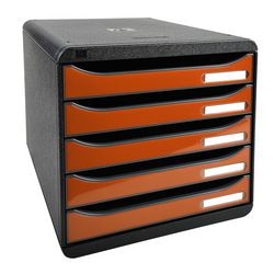 Ladekastje exacompta big box plus zwart, oranje kunststof