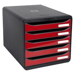 Ladekastje exacompta big box plus zwart, rood kunststof