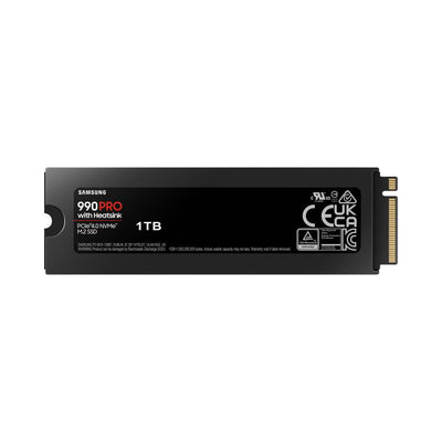 Samsung mz-v9p1t0gw mz-v9p1t0 990 pro heatsink ssd, 1 tb, m.2, 7450 mb s
