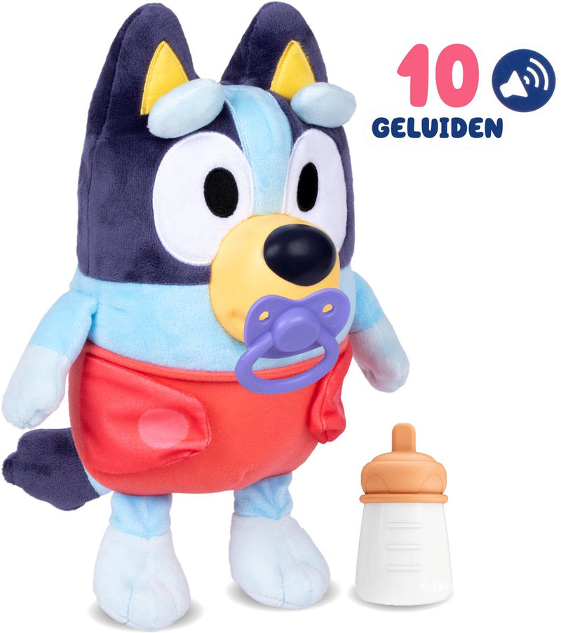 Moose toys baby bluey cuddle and care interactief pluchen knuffel