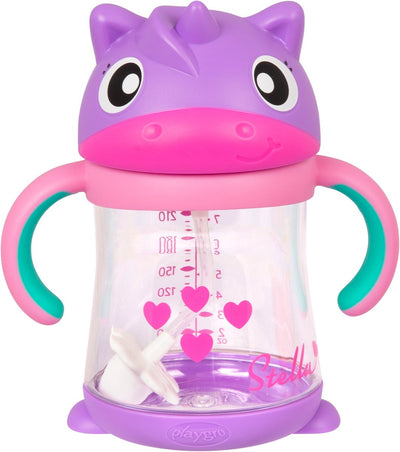 Playgro stella rietjesbeker met verzwaard rietje - antilek - bpa-vrij - vanaf 6 maanden - 240 ml - kunststof