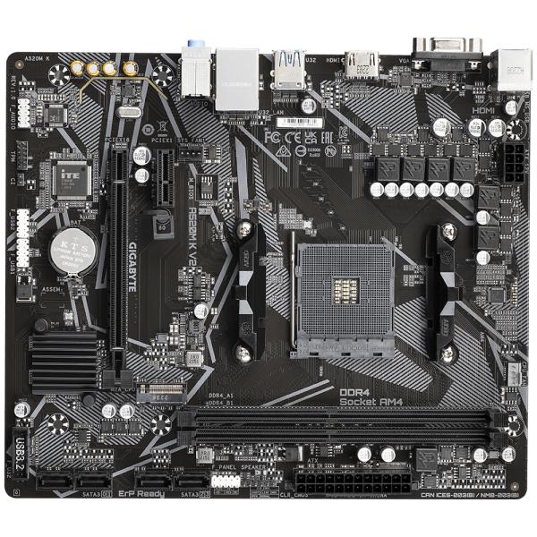 Gigabyte gigabyte a520m k v2, matx, amd am4, a520, ddr4, 5100 mhz, usb 3.2 gen 1, m.2, gbe lan